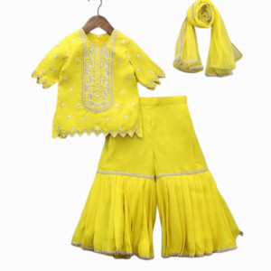 Charming Yellow Sharara Set
