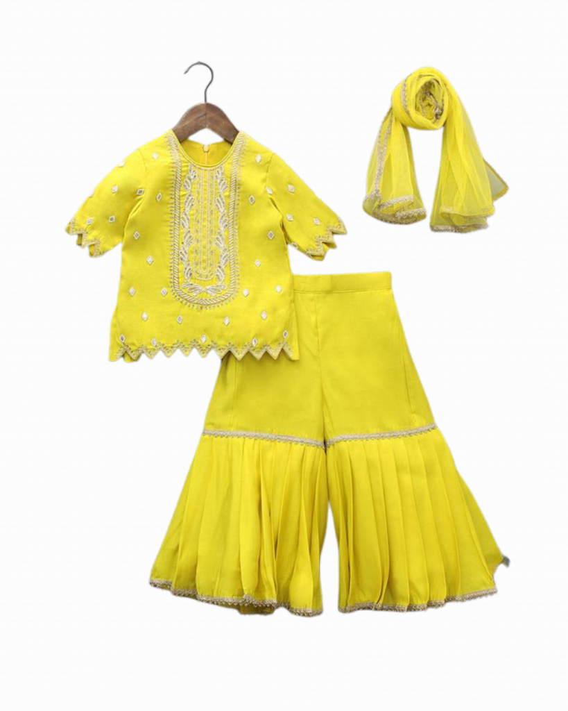 Charming Yellow Sharara Set