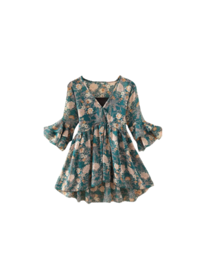 Bohemian Floral Bell Sleeve Tunic Top