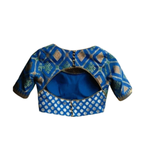 Blue Brocade Back Blouse