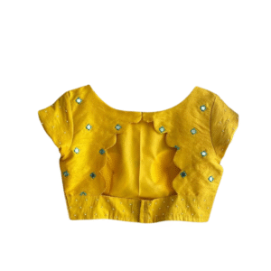Bright Yellow Mirror Work Blouse