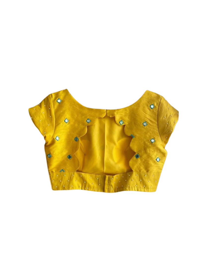 Bright Yellow Mirror Work Blouse