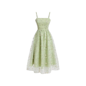 Green Floral Midi Dress