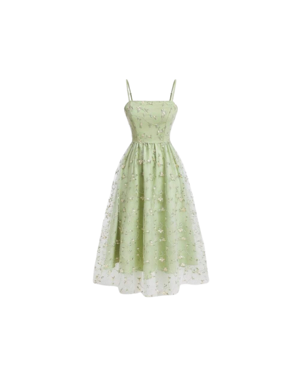 Green Floral Midi Dress