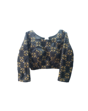 Elegant Black Embroidered Silk Blouse