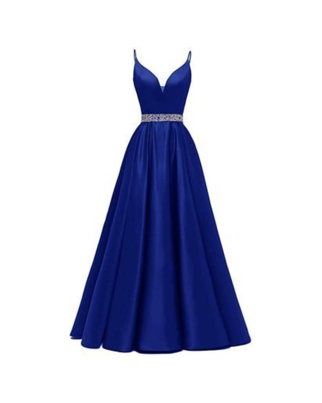 Elegant Royal Blue Satin Gown