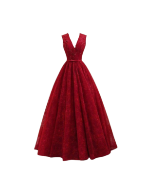 Regal Red A-Line Gown