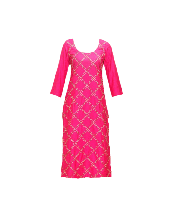 Elegant Pink Printed Ethnic Kurti
