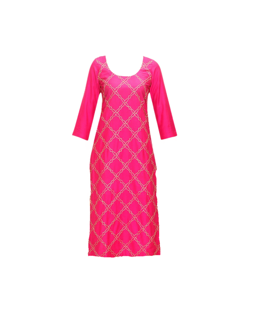 Elegant Pink Printed Ethnic Kurti