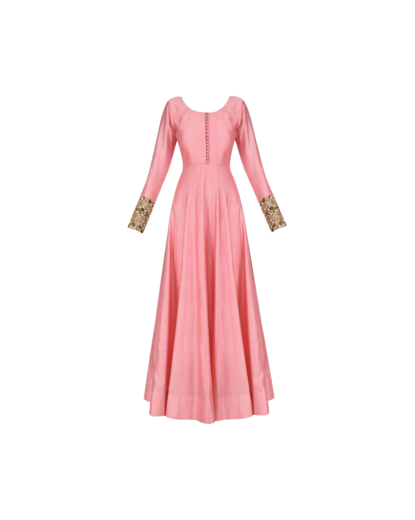 Pink Silk Anarkali Kurti