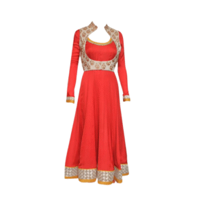Red Anarkali Kurti with Embroidered Jacket