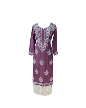 White Chikankari Embroidery