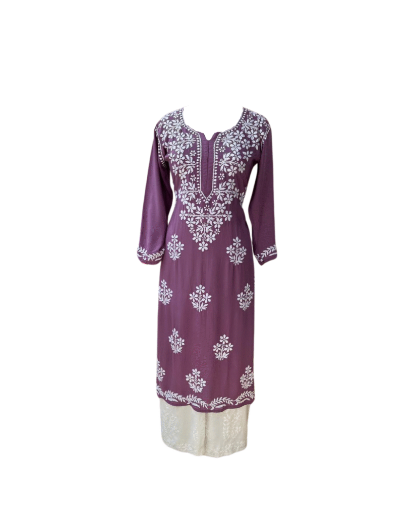 White Chikankari Embroidery