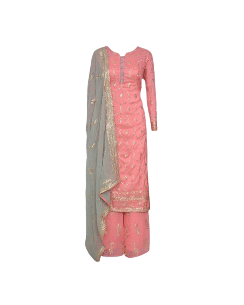 Stunning Embroidered Palazzo Suit Set