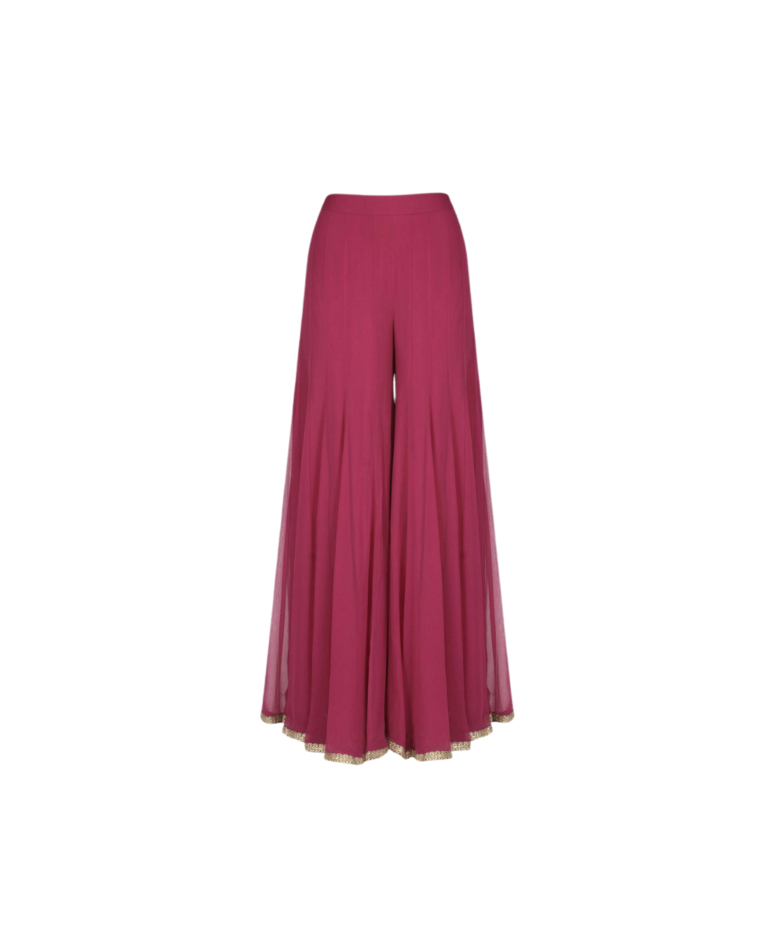 Elegant Maroon Layered Palazzo Pants