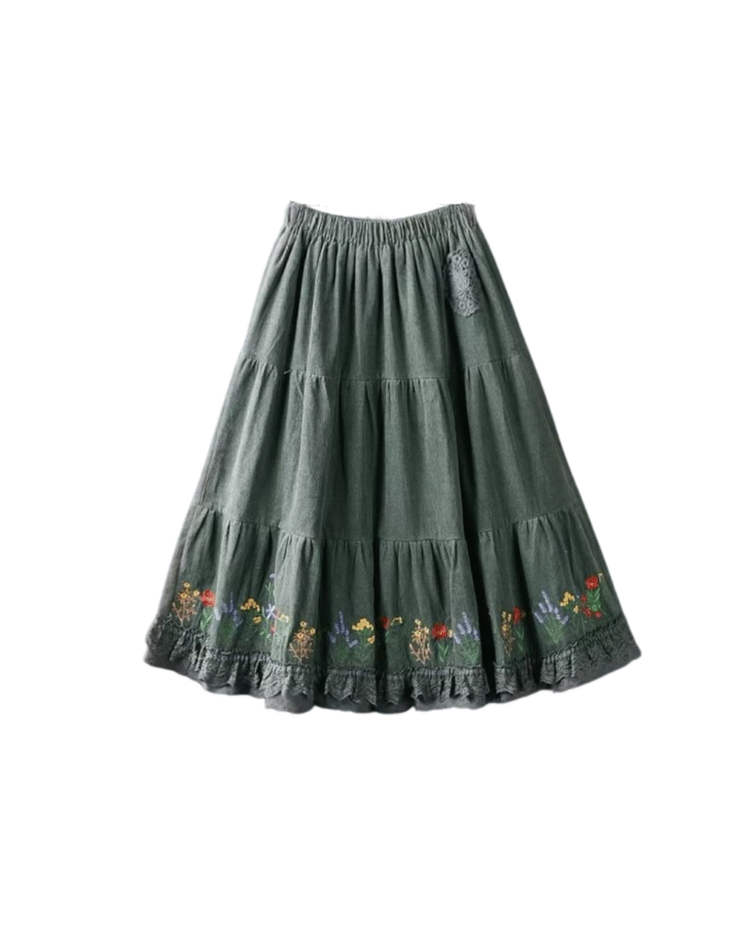 Enchanting Embroidered Tiered Skirt