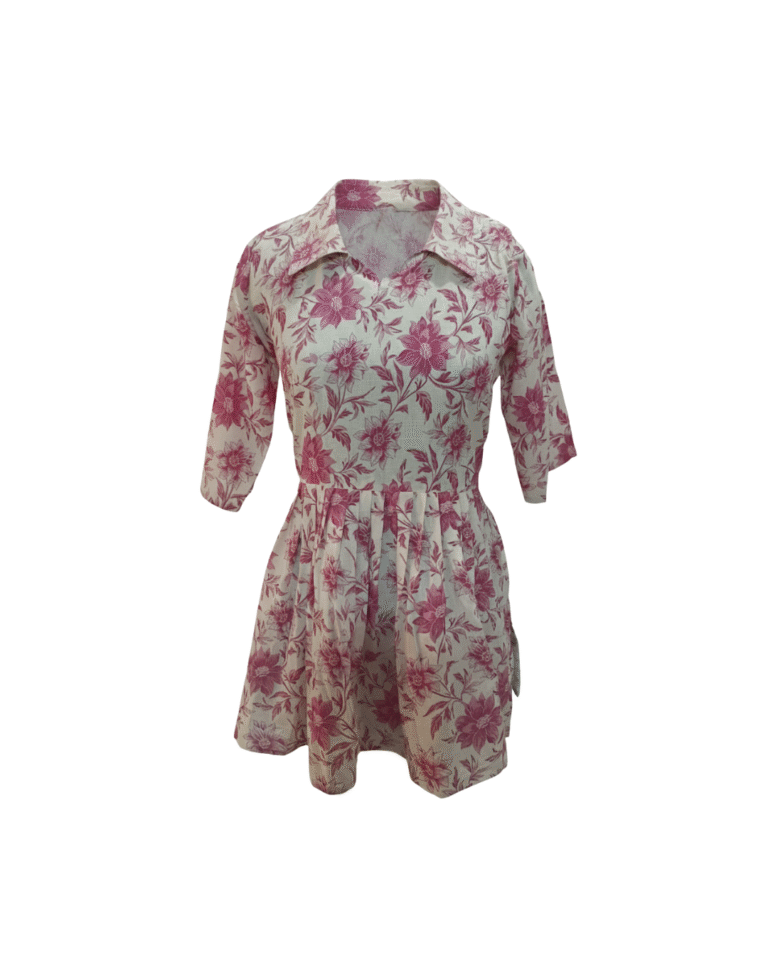 Pink Floral Printed Short Tunic Top
