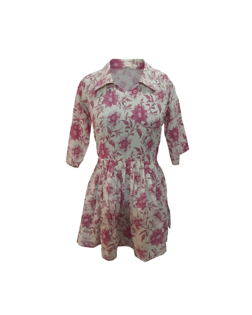 Pink Floral Printed Short Tunic Top