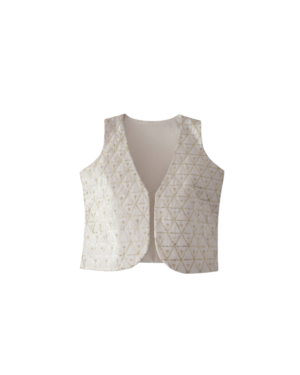 White and Gold Embellished Koti