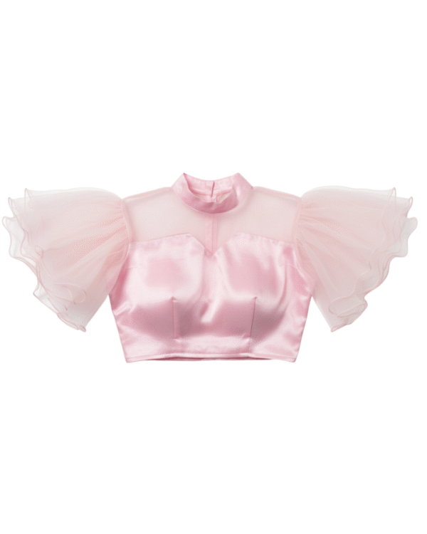 Ethereal Puffed Sleeve Crop Blouse