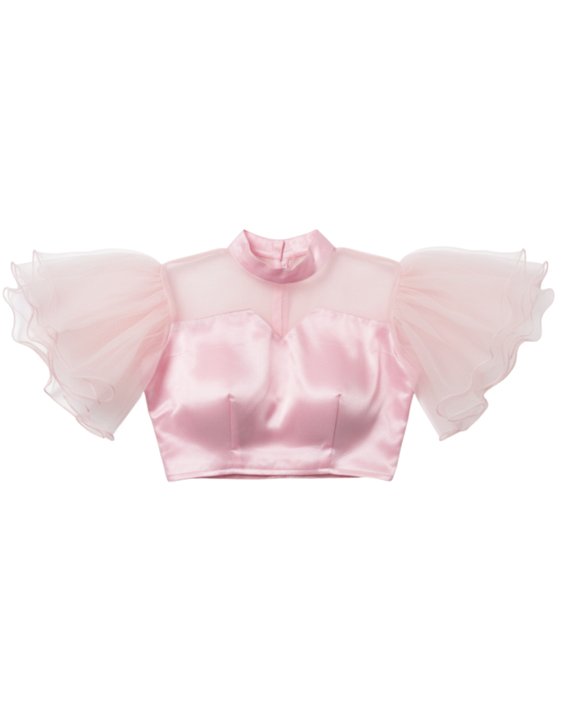Ethereal Puffed Sleeve Crop Blouse
