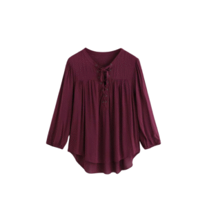Wine Lace-Up Top