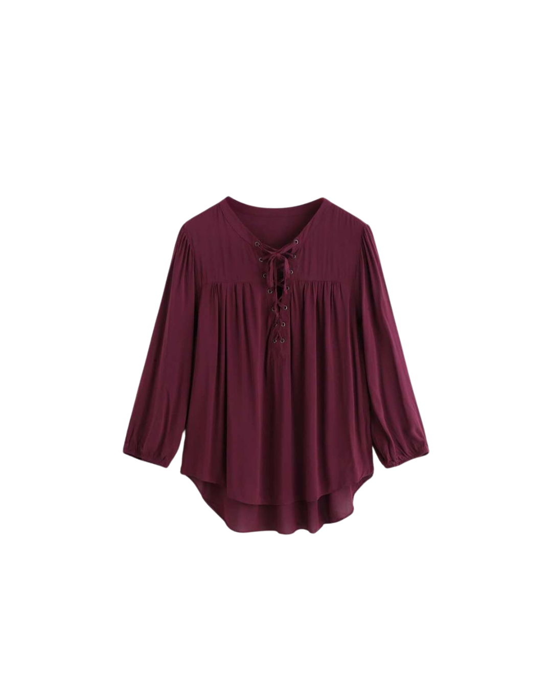 Wine Lace-Up Top