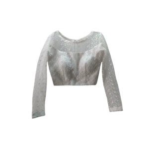 Elegant White Net Full-Sleeve Blouse