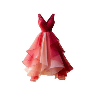 The Crimson Ruffle Ombre Dress