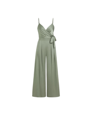 Elegant Satin Wrap Jumpsuit