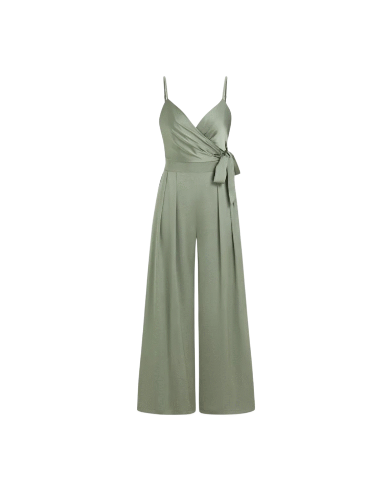 Elegant Satin Wrap Jumpsuit