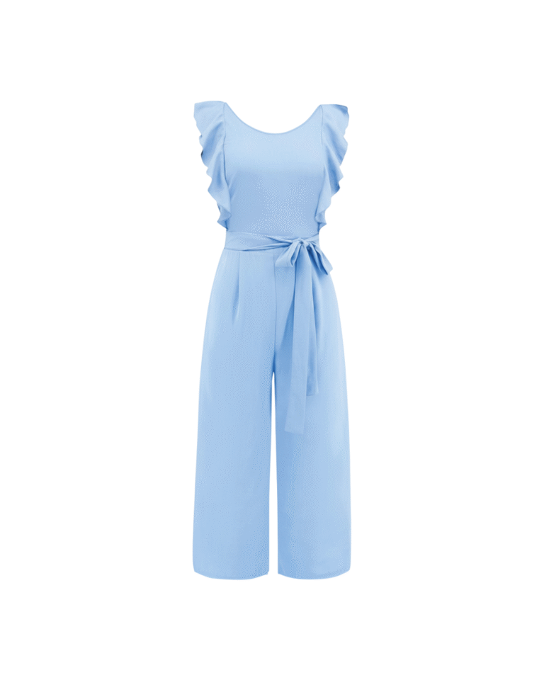 Light Blue Wide-Leg Jumpsuit