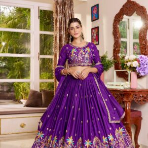 Rageshvari Creation Pure Crepe Silk Heavy Sequins & Thread Lehenga Choli Set