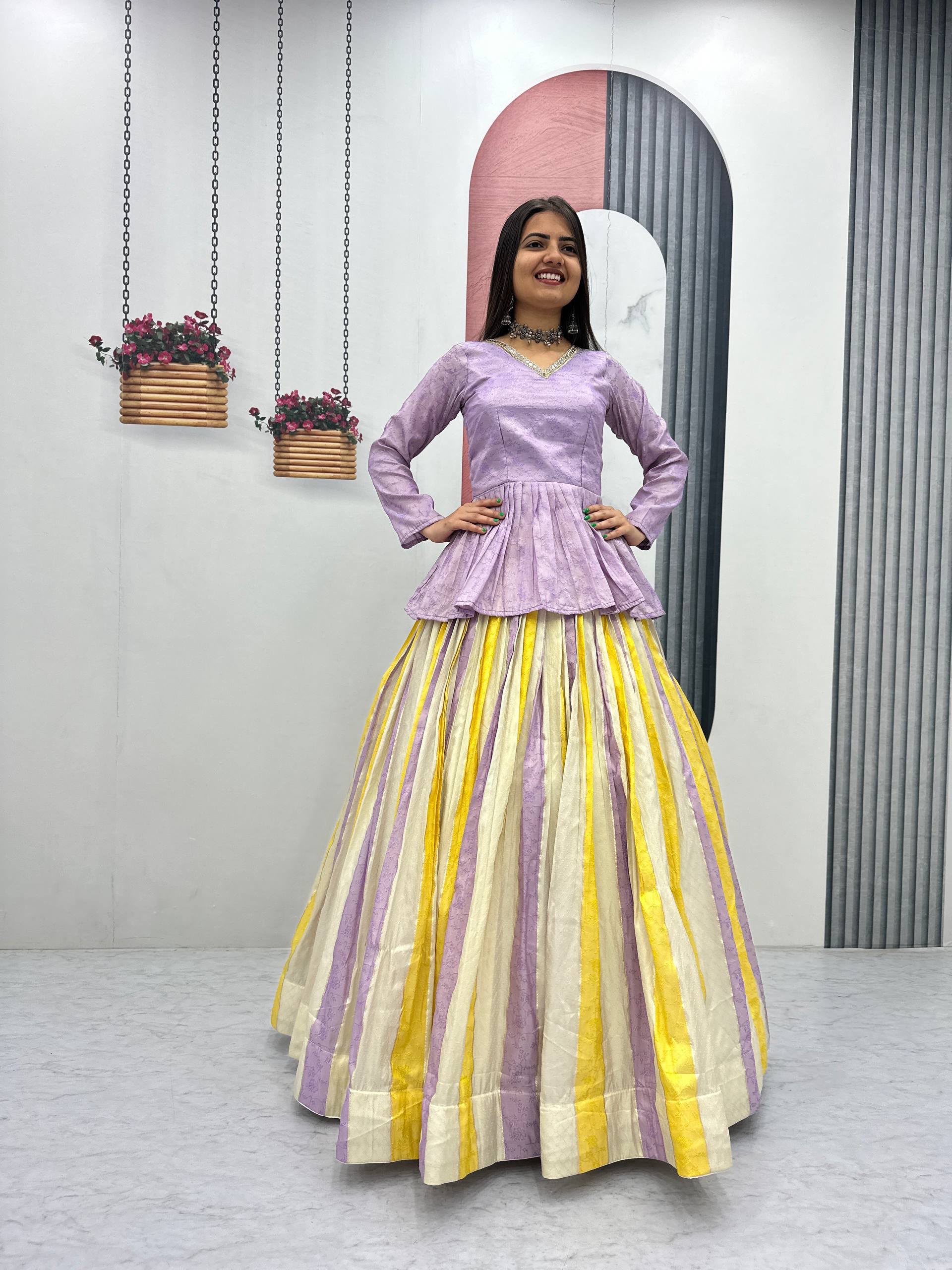 Rageshvari Creation Festival Special Jacquard Silk Heavy Woven Lehenga Choli Set