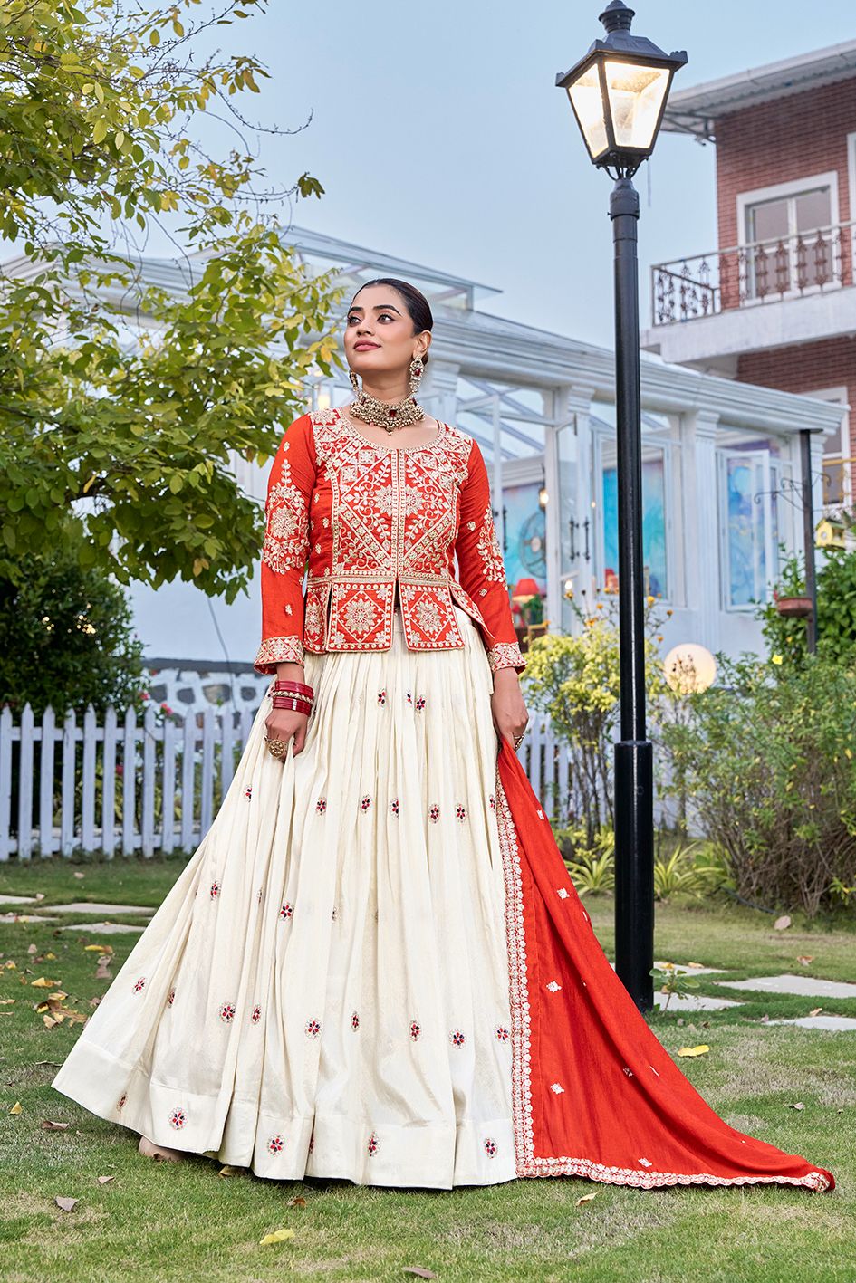 Rageshwari Fashion Tissue Silk & Vichitra Heavy Embroidered Lehenga Choli With Cancan - Image 2