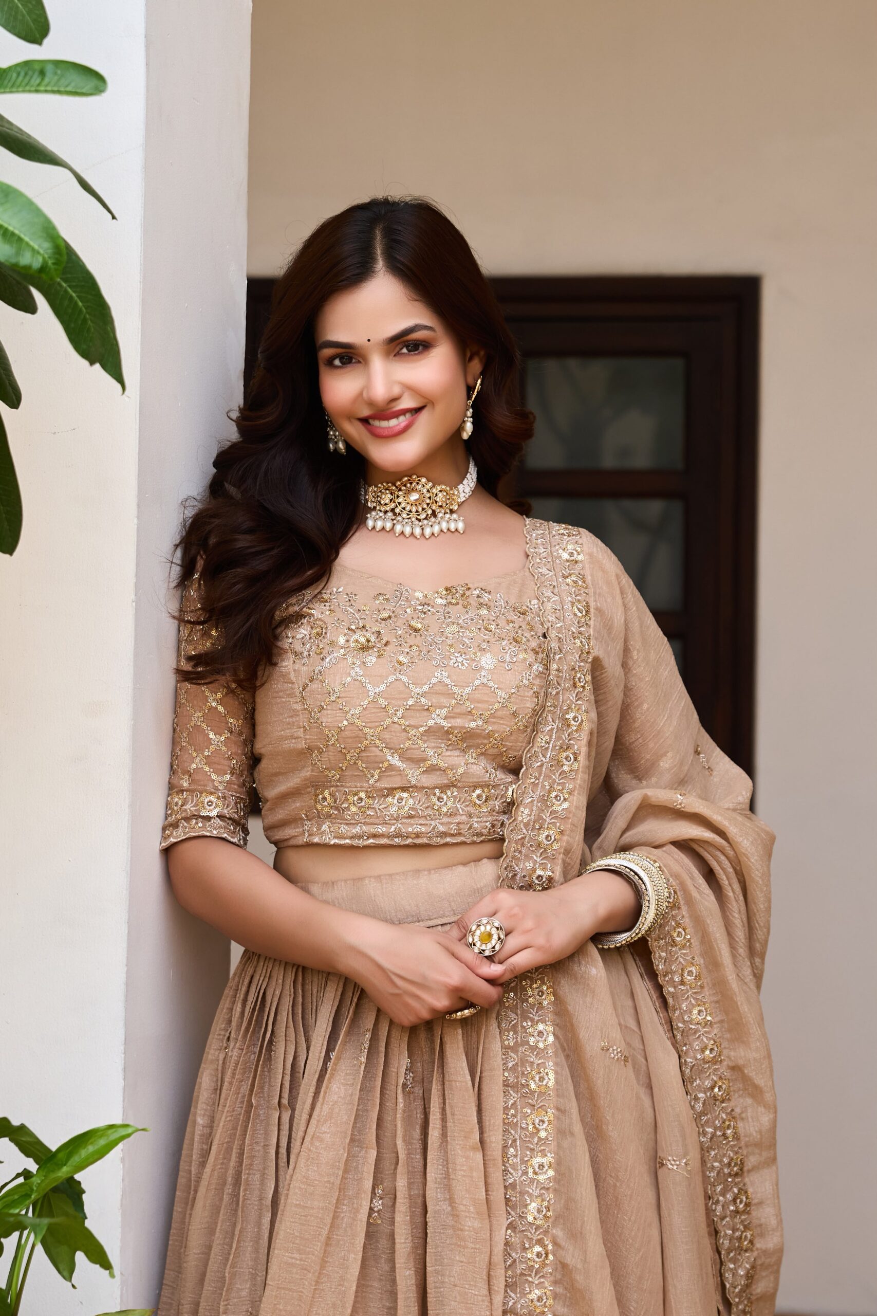 Rageshvari Creation Pure Crunchy Silk Heavy Sequins Embroidered Wedding Lehenga Choli Set - Image 2