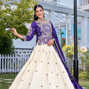 Rageshwari Fashion Tissue Silk & Vichitra Heavy Embroidered Lehenga Choli With Cancan