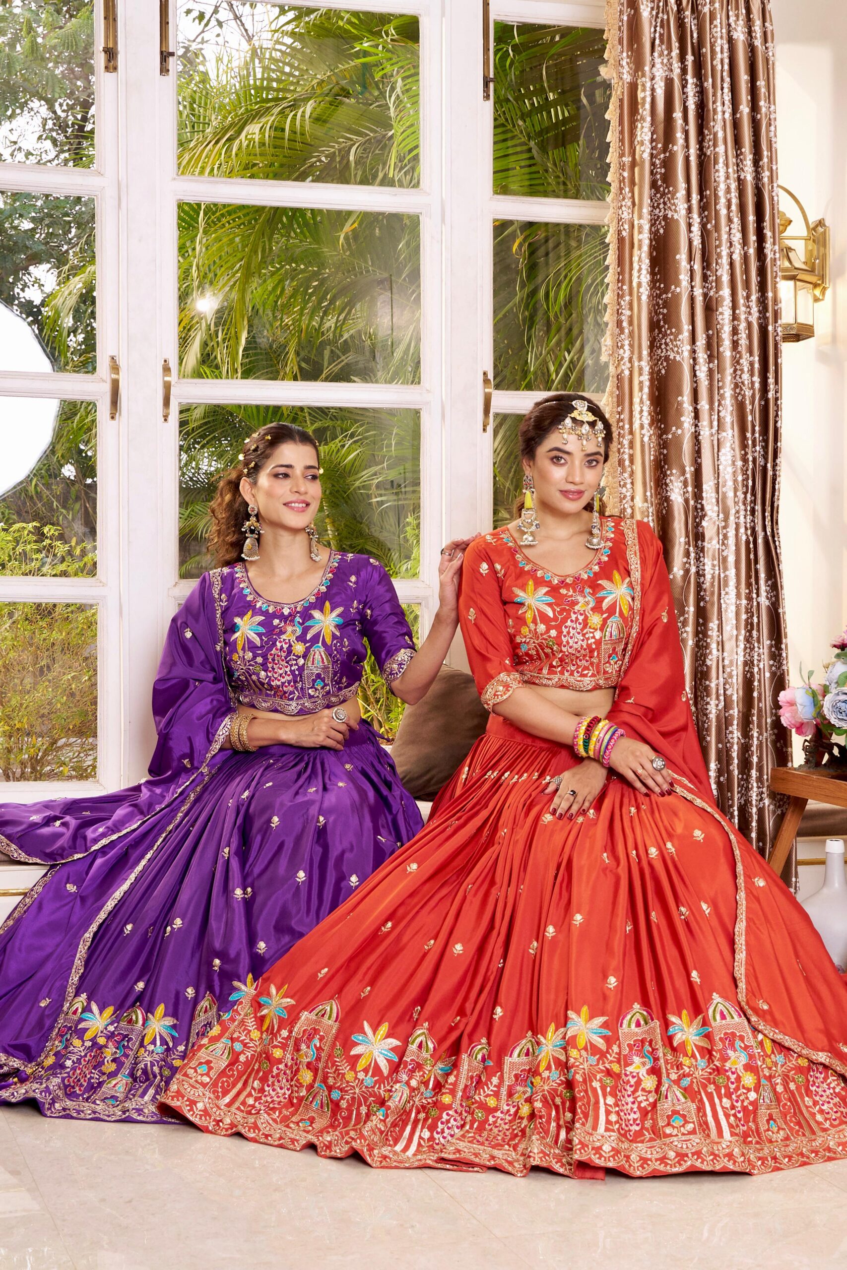 Rageshvari Creation Pure Crepe Silk Heavy Sequins & Thread Lehenga Choli Set - Image 3