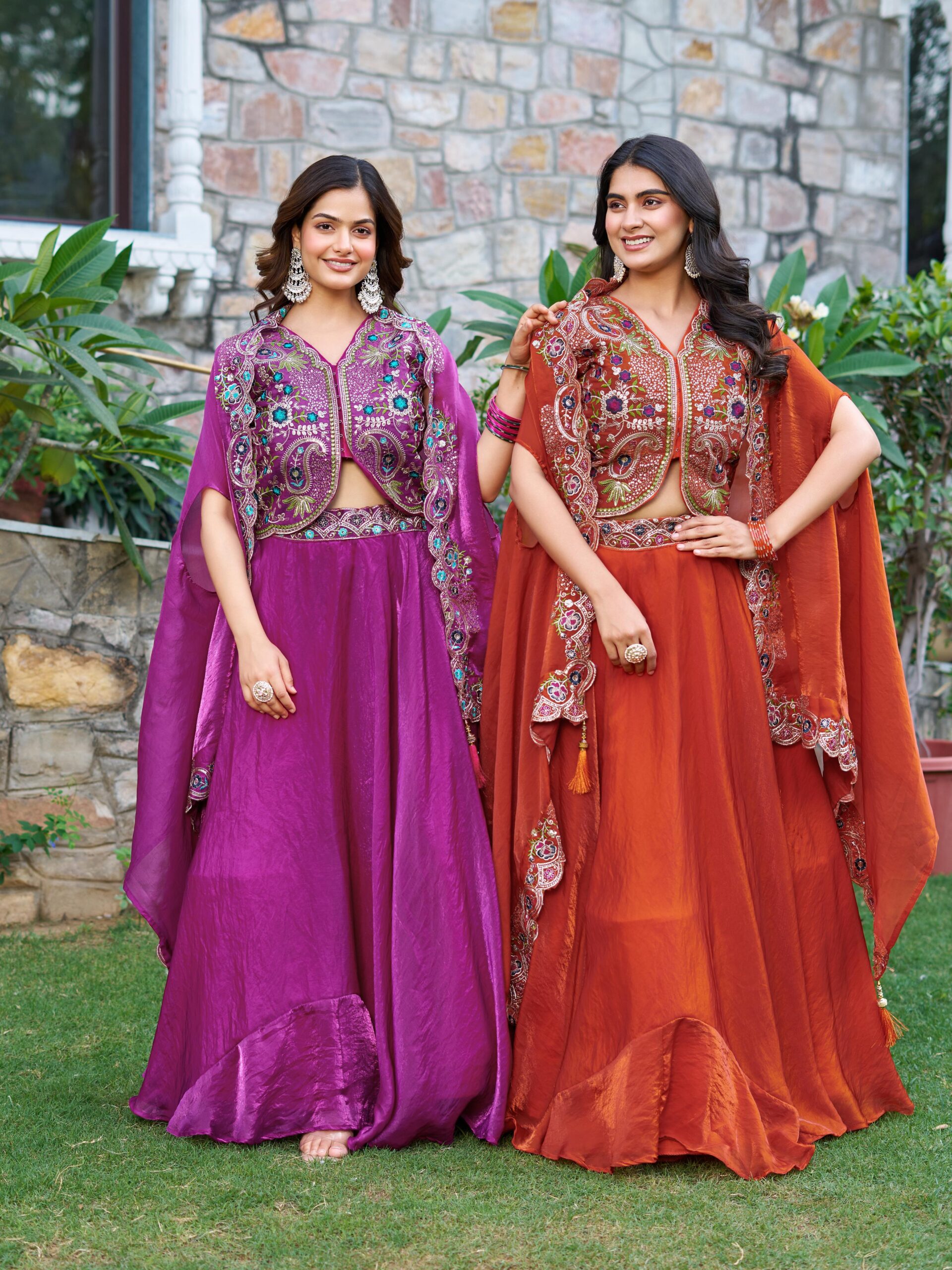 Rageshvari Creation Pure Fendy Silk Heavy Sequins Lehenga Choli with Shrug Style Dupatta - Image 4