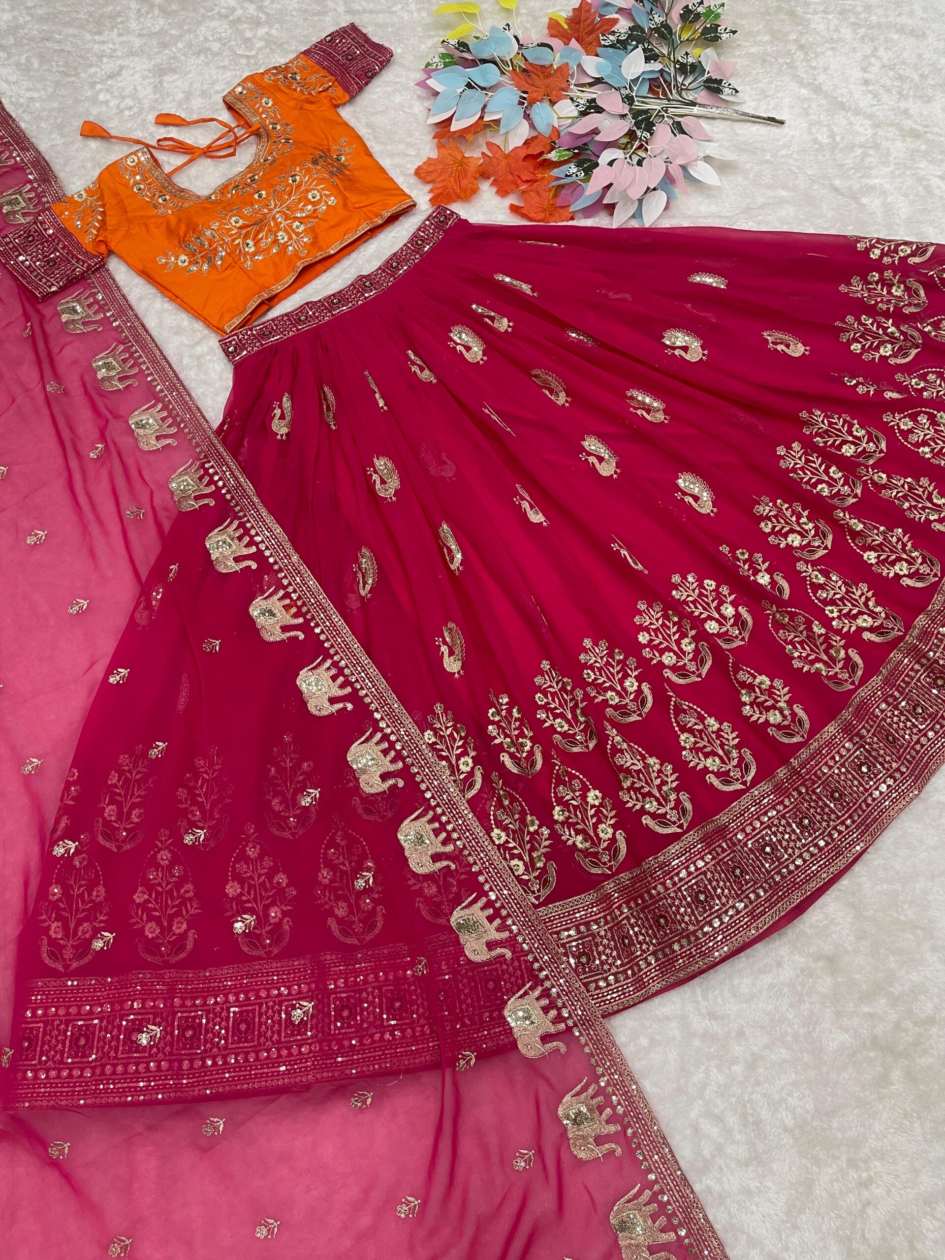 Rageshvari Creation Luxury Jalpari Silk & Fox Georgette Bridal Lehenga Choli with Heavy Sequins Work - Image 4