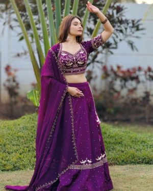 Rageshvari Fashion Heavy Embroidered Chinon Lehenga Choli with Sequence Work