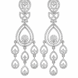 Rageshvari Fashion American Diamond Teardrop Chandelier Earrings for Women