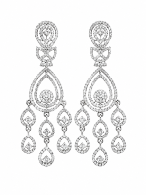 Rageshvari Fashion American Diamond Teardrop Chandelier Earrings for Women