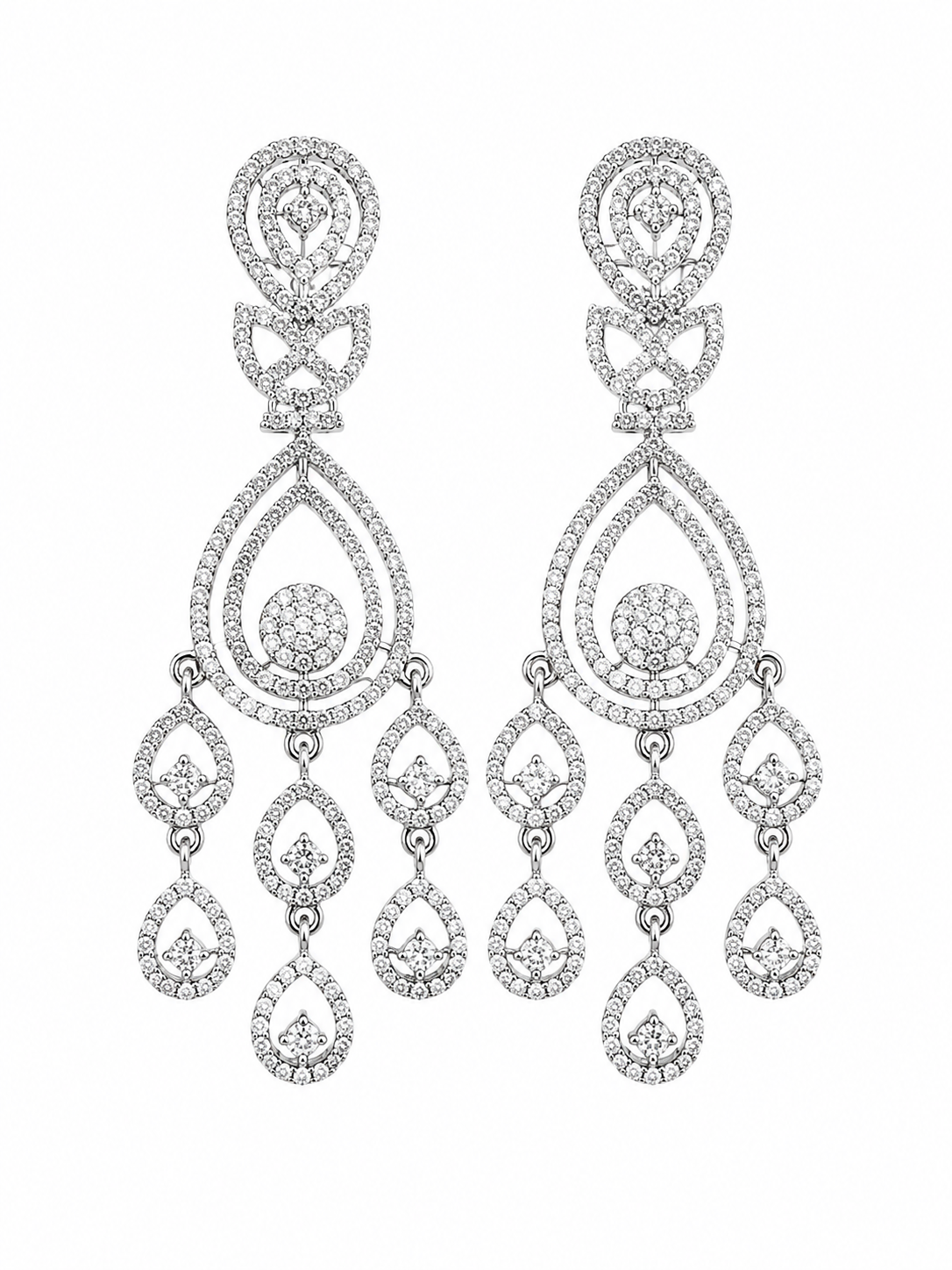 Rageshvari Fashion American Diamond Teardrop Chandelier Earrings for Women
