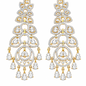 Rageshvari Fashion Luxury American Diamond Long Chandelier Earrings for Women