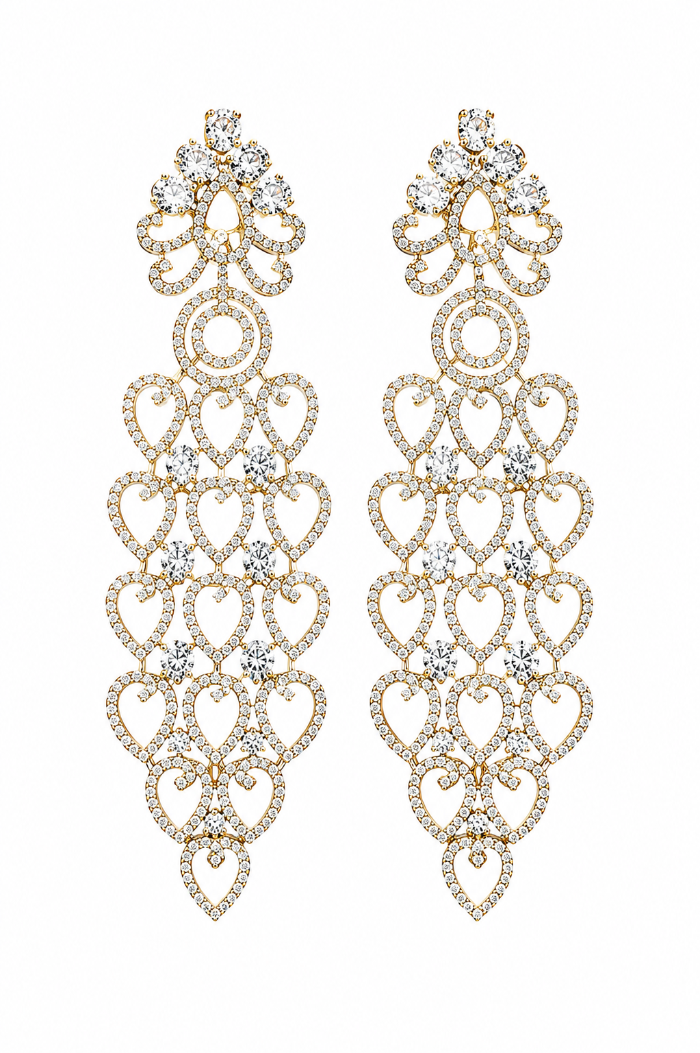 Rageshvari Fashion Gold & Silver-Plated American Diamond Chandelier Earrings for Women | Designer Party Wear Earrings - Image 2