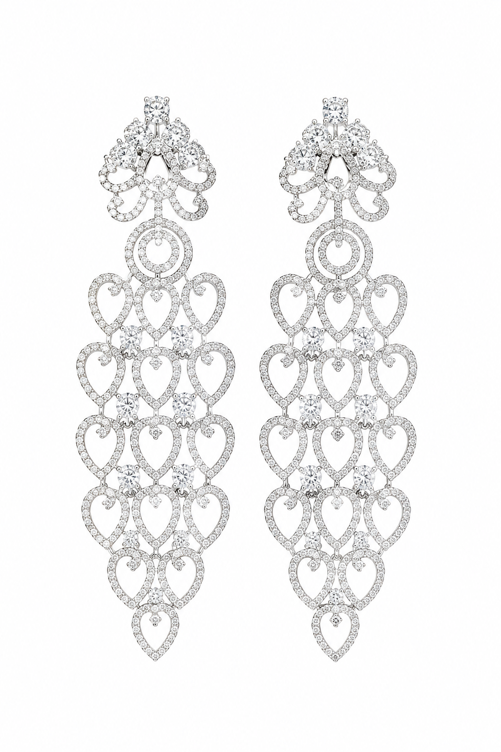 Rageshvari Fashion Gold & Silver-Plated American Diamond Chandelier Earrings for Women | Designer Party Wear Earrings - Image 3