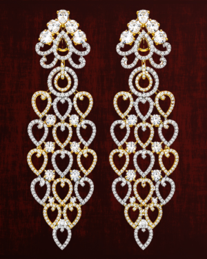 Rageshvari Fashion Gold & Silver-Plated American Diamond Chandelier Earrings for Women | Designer Party Wear Earrings