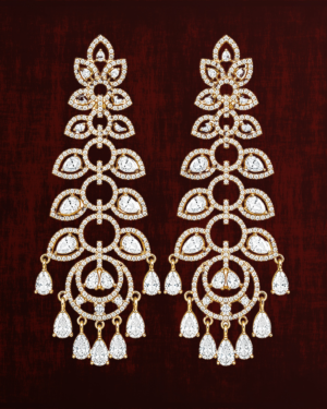 Rageshvari Fashion Luxury American Diamond Long Chandelier Earrings for Women
