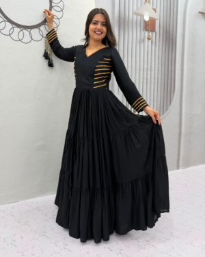 Rageshvari Fashion Pure Cotton Heavy Anarkali Festive Gown